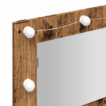 ZNTS Mirror Cabinet with LED Old Wood 90x31.5x62 cm 857005