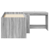 Kids'High Bed Frame with Desk 2 pcs Grey Sonoma 3423467