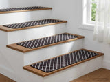 Stair Mats 15 pcs 76 x 20 cm Black and White Polyester 42054627