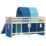 Curtains for Loft Bed with Tunnel Blue Polyester 835917