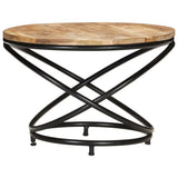Coffee Table Black 60x60x40 cm Solid Rough Mango Wood 321935
