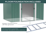 7 x 4ft Outdoor Storage Shed with Foundation Kit, Lean to Metal Garden Shed for Log, Rubbish Bin, T3398P320149