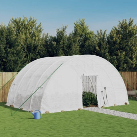 Greenhouse with Steel Frame White 24 m² 6x4x2.85 m 3188116