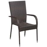 Garden Dining Set Brown and Black 3099402