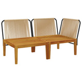 2 pcs Garden Lounge Set with Cushions Solid Acacia Wood & Rope 42022077