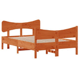 Bed Frame without Mattress Wax Brown 120x190 cm Small Double Solid Wood Pine 3216401