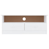TV Cabinet with Drawers ALTA White 100x35x41 cm Solid Wood Pine 353934