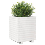 ZNTS Garden Planter White 40x40x49.5 cm Solid Wood Pine 3282510