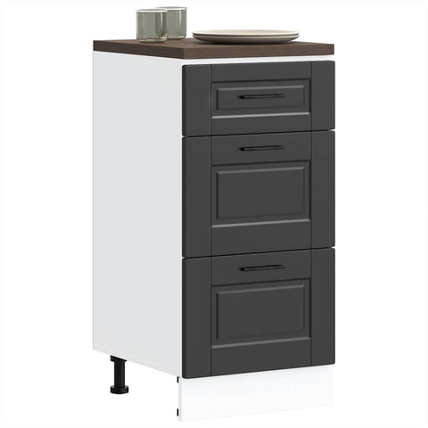 ZNTS Kitchen Base Cabinet Porto Black Engineered Wood 854221