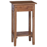 Plant Stand with Drawer Brown 34 x 25 x 52 cm Mahogany Wood 42012412