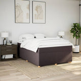 Box Spring Bed with Mattress Dark Brown 140x200 cm Fabric 3285383