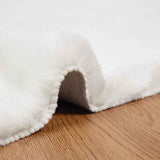 Anti-Slip Faux Rabbit Fur Rug OLITE White 240 x 240 cm 42021622