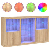 Sideboard with LED Lights Sonoma Oak 181.5x37x100 cm 3209179