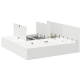 Storage Bed Frame White 200 x 200 cm Engineered Wood 3335357