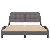 Bed Frame without Mattress "Zadar" Grey 140x190 cm Faux Leather 3208180