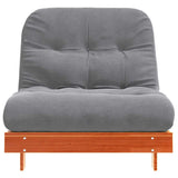 Futon Sofa Bed with Mattress Wax Brown 80x206x11 cm Solid Wood Pine 846758