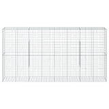 Gabion Basket with Cover 400x50x200 cm Galvanised Iron 3295169