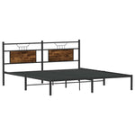 Bed Frame without Mattress Smoked Oak 183x203 cm Engineered Wood 4106747
