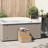 Hot Tub Step Beige 50x50x50,5 cm Poly Rattan and Solid Acacia 4103942