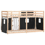 Bunk Bed without Mattress White&Black 90x190 cm Single Solid Wood Pine 3283937