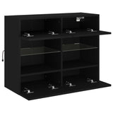 TV Wall Cabinet with LED Lights Black 78.5x30x60.5 cm 837100