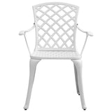 Bistro Set White Cast Aluminium Medium Durable Bistro Set 3216347