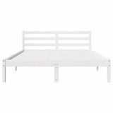 Bed Frame White 225.5 x 165.5 x 69.5 cm Solid Pine Wood 869783