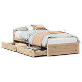Bed Frame without Mattress 75x190 cm Small Single Solid Wood Pine 3301672