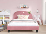 Children's Bed Frame with Headboard Pink 80 x 200 cm Velvet 42011066