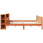 ZNTS Bookcase Bed without Mattress Wax Brown 200x200 cm Solid Wood Pine 3321675