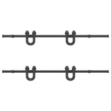 Sliding Door Hardware Kit 366 cm Steel Black 3295789