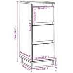 Sideboards 2 pcs White 32x34x75 cm Solid Wood Pine 813368