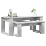 Coffee Table Set 2 pcs Concrete Grey Engineered Wood 8000135