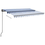Manual Retractable Awning with LED 3x2.5 m Blue and White 3070101