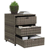 Garden Storage Cabinet Grey 55x59x69 cm Poly Rattan 365557