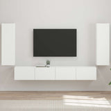 TV Wall Cabinet Set 4 pcs High Gloss White Engineered Wood 3408929