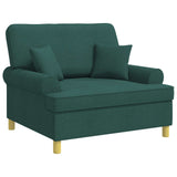 Armchair with Cushions Dark Green Fabric 42043509