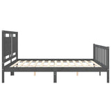 Bed Frame without Mattress Grey 200x200 cm Solid Wood Pine 3192188