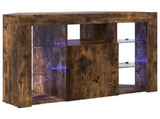Corner LED TV Cabinet 100x40x68cm Smoked Oak Engineered Wood 889790
