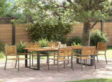 Garden Dining Set 7 pcs Grey Solid Acacia Wood 3365467