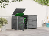Wheelie Bin Storage Grey 138 x 77.5 x 112.5 cm Stainless Steel 3422243