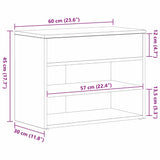 Shoe Bench with Shelf Black Oak 60 x 30 x 45 cm Engineered Wood 862702