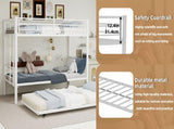 White-layer wrought iron high-low bed with pull-out bed and reinforced metal bed frame for W3987P434162