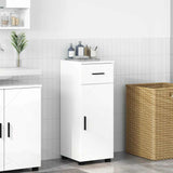 Bathroom Cabinet with Drawer High Gloss White 30 x 35 x 80 cm 883328