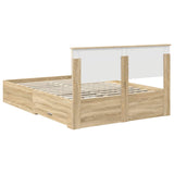 Bed Frame with Drawer Sonoma Oak 135 x 190 cm Engineered Wood 3410906