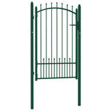 Fence Gate EMMEN with Spikes Steel 104x117 cm Green 146395