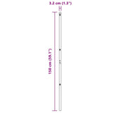Embedded Fence Post 26 pcs Silver Powder-Coated Steel 3350153