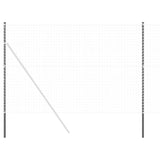 Fence Posts 12 pcs Grey 210 cm Powder-coated steel 42012772