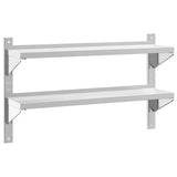 2-Tier Wall Shelf 100x23.5x60 cm Silver Stainless Steel 30311