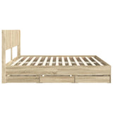 Bed Frame with Storage and Headboard Sonoma Oak 200 x 200 cm 3414277
